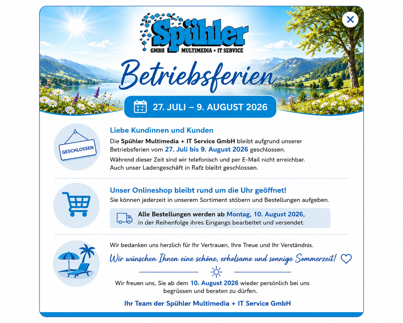 Betriebsferien 2026